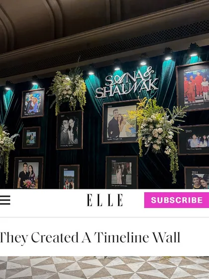 I was so proud when our timeline wall concept was featured by Elle. It's a testament to creating details that are not just beautiful but also deeply meaningful and story-driven.