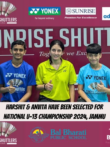 We are incredibly proud to announce that our dedicated athletes, Harshit and Anvita, have been selected for the National U-13 Championship. This achievement is a wonderful milestone in their badminton journey and a reflection of their hard work.