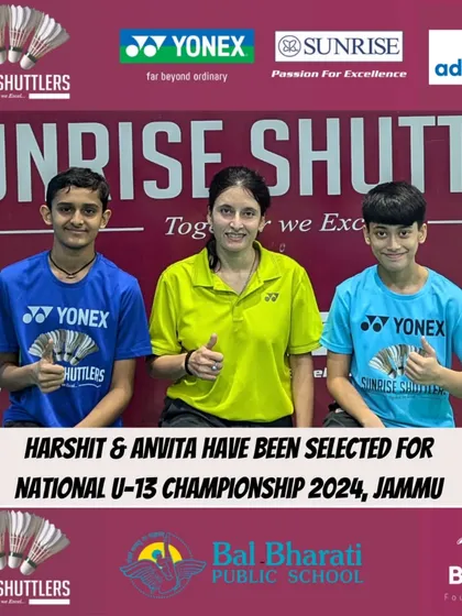 Announcing the selection of our U-13 players, Harshit and Anvita, for the National Championship. Our program focuses on identifying and preparing young talent for the national stage.