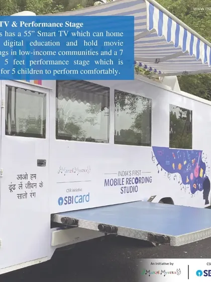 What if a classroom could move? This is our Mobile Music Classroom and Recording Studio, an initiative that brings digital education, creative courses, and a performance stage directly to children in low-income communities.