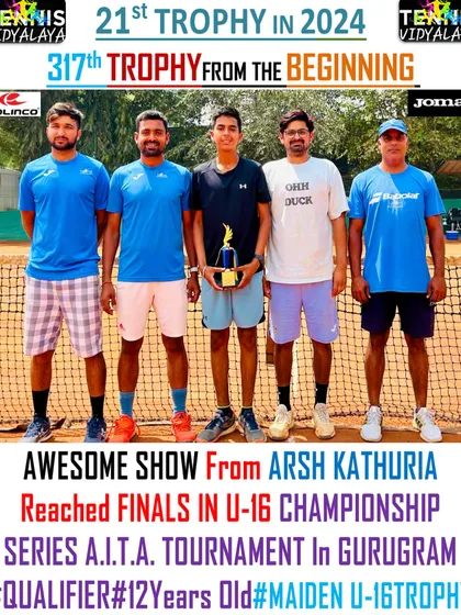An awesome show from 12-year-old Arsh Kathuria, reaching the finals in the U-16 Championship Series AITA tournament as a qualifier.