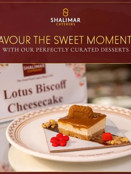 Savor the sweet moments with our perfectly curated desserts, like this irresistible Lotus Biscoff Cheesecake.