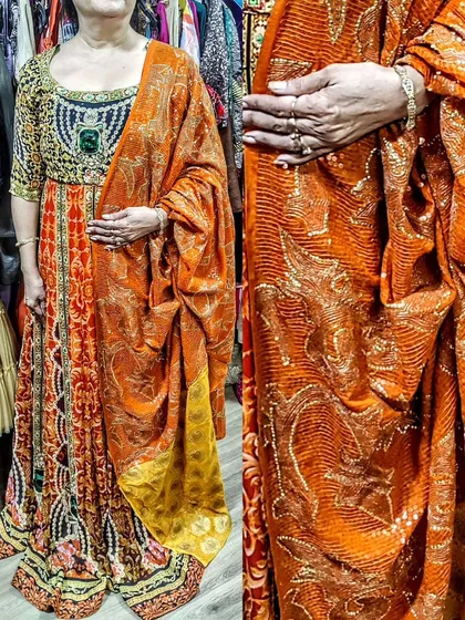Part of my wedding edit, this stunning Anarkali features my signature slimming cut. Paired with real-looking, tension-free polki jewellery, it's the perfect outfit for any wedding celebration.