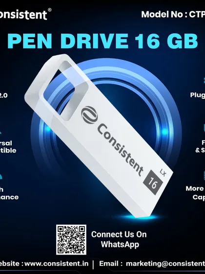 For essential file storage, my 16 GB pen drive is a reliable choice. It offers high performance and universal compatibility with a secure, plug-and-play USB 2.0 interface.