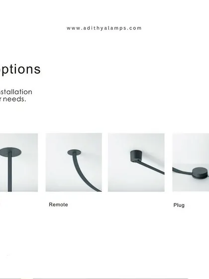 An informational graphic detailing the different electrical connection options for our Braided Tape Series. You can choose from surface-mounted, built-in, remote, or plug-in options to suit your specific installation needs.