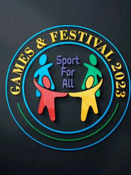 The official logo for the "Sport for All Games and Festival 2023." This emblem represents our core mission of uniting athletes from all backgrounds in a celebration of sport, organized under our internationally recognized federations.