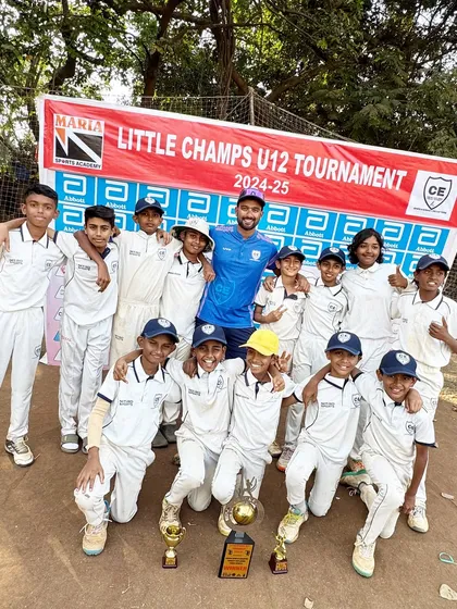 The result of relentless hard work and team spirit. Here is my victorious Under-12 team after winning the Little Champs Tournament. Seeing their faces light up with the trophy is why I do this.
