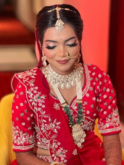 A final seated portrait, capturing the elegance and grace of the bride.
