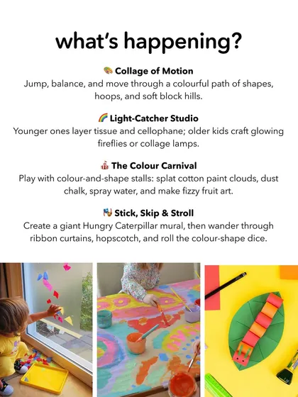 Stay updated with our upcoming events. These posters give you a peek into the exciting, themed playdates we have planned, from Peter Rabbit's Garden Party to a Brik Oven Pizza Making day.