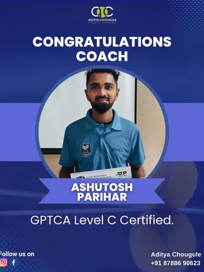 Congratulations to our coach Ashutosh Parihar on his GPTCA Level C certification. Our team of certified coaches is dedicated to providing the best possible training for our students.