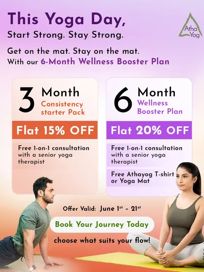Committing to your well-being is the best investment you can make. To help you get started and stay consistent, we have special offers for our 3-month and 6-month wellness plans, which include a free one-on-one consultation with a senior yoga therapist.
