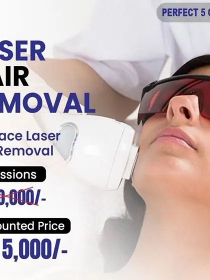 Achieve a flawlessly smooth face with our specialized full face laser hair removal package. This targeted treatment effectively reduces unwanted facial hair, leaving your skin clear and radiant. This image shows the procedure in action, focusing on precision and client comfort.