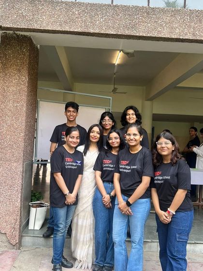 A group photo with the student volunteers. Their energy and commitment to spreading ideas is what makes the TEDx platform so powerful.
