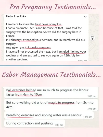 A student with a bicornuate uterus who was told surgery was her only option is now pregnant after attending our webinar. Another student praises the magic of curb walking for progressing labor.