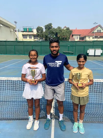 Another doubles title for our academy players. Eshal and Aishwarya celebrate their U16 girls' doubles win at the AITA tournament in Nashik.
