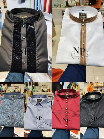 A collage of my Ramzan kurta collection, featuring various designs from simple and elegant to patterned and embroidered.