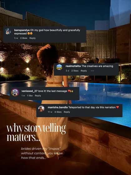 A collection of comments and DMs from our clients and followers. These messages, which feel like cherished greeting cards, are a testament to the power of storytelling in our work.