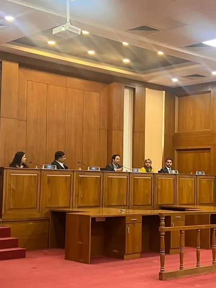 A wide view of the powerhouse session on Intellectual Property & SDGs held at Symbiosis Law School, NOIDA, showcasing the scale of our academic events.