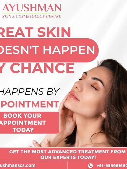 Great skin doesn't happen by chance, it happens by appointment. This graphic is a simple reminder that professional care is the key to achieving your skin goals.