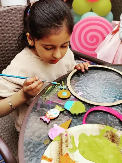 We love seeing the focus and joy on a child's face as they bring their creation to life. Our parties provide everything needed for these magical moments, from the art supplies to the themed setup, making every birthday unforgettable.
