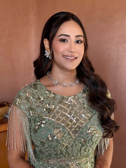A final portrait of the Welcome Lunch look. The bride looks radiant, relaxed, and ready to kick off her wedding celebrations in style.