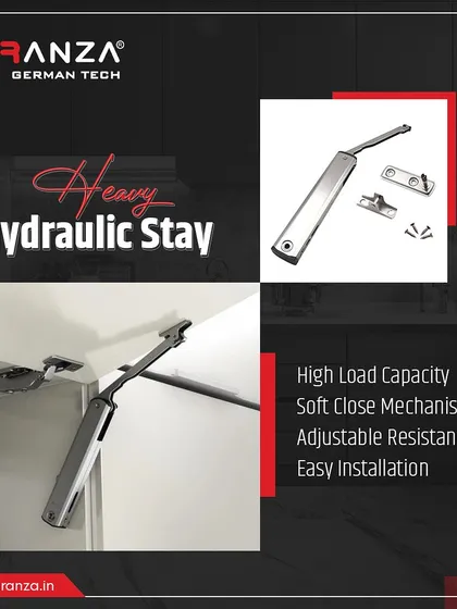 This heavy hydraulic stay for cabinet doors ensures smooth, effortless opening and closing. It features a soft-close mechanism and high load capacity for modern living.