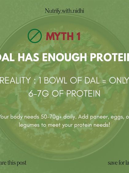 Myth: Dal has enough protein. Reality: One bowl of dal has only 6-7g of protein. I explain how to combine it with other sources like paneer or eggs to meet your daily needs.
