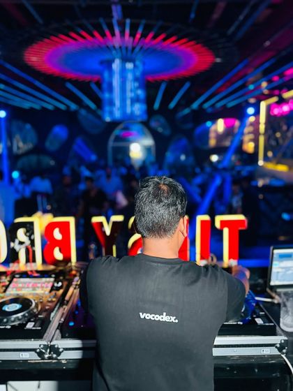 Another angle from my residency, showing the full scale of the club's lighting rig. A great DJ set is enhanced by a great visual show, and this club delivers.