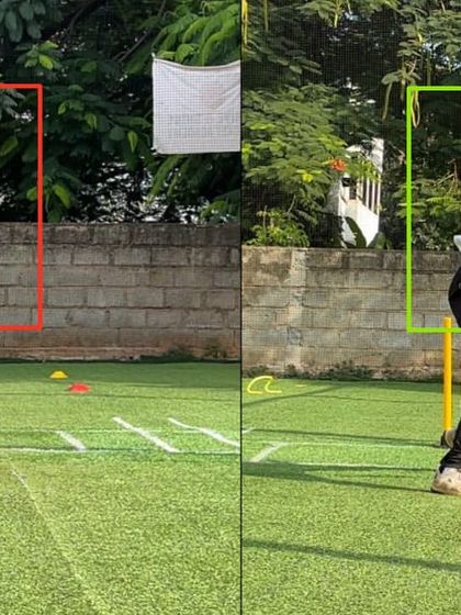 A key part of this leg spinner's correction was improving his upper body finish. By ensuring his body finishes behind the release line, he can control his trajectory and stay off the pitch.