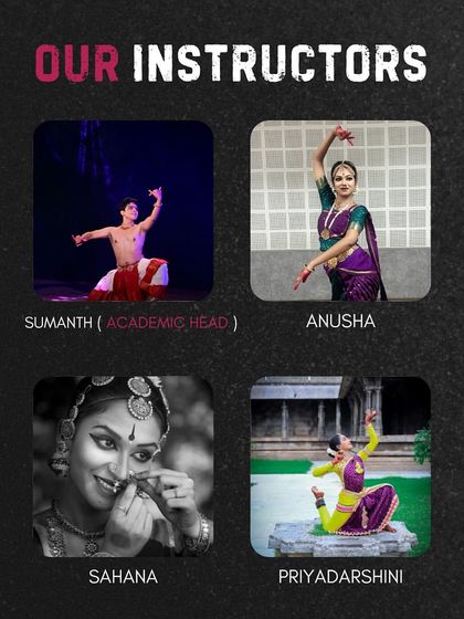 Meet some of our wonderful instructors: Sumanth, Anusha, Sahana, and Priyadarshini. Each brings their unique talent and dedication to our school.