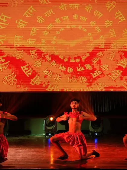 The opening pose of our devotional performance, setting a powerful and spiritual tone.