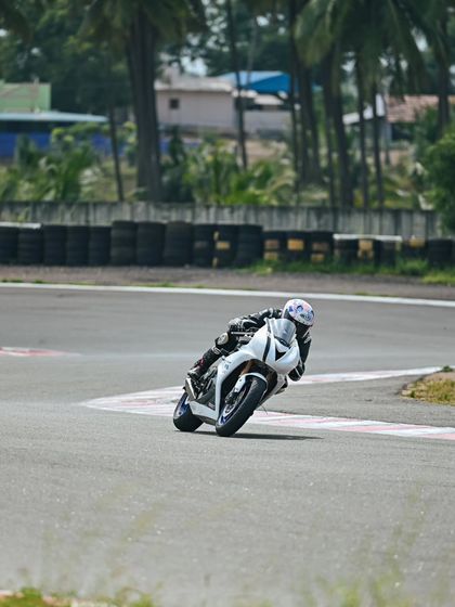 A rider on a Triumph Daytona 675, showing that our track days are open to riders with their own bikes as well.