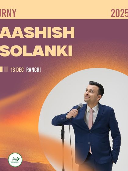 The official poster for Aashish Solanki's stand-up comedy show in Ranchi.
