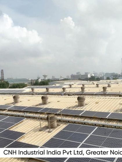 A rooftop solar installation for CNH Industrial in Greater Noida. We have a long track record of partnering with leaders in the automotive and heavy equipment manufacturing sectors to drive their decarbonisation journeys.