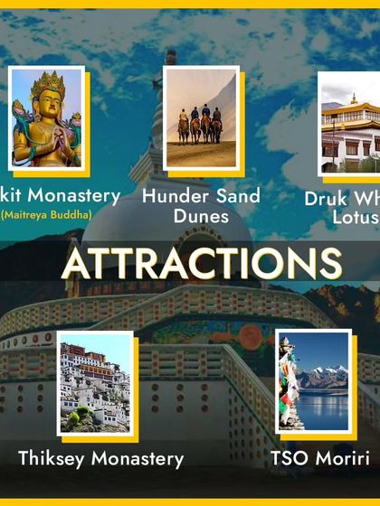 We cover major attractions like the Diskit Monastery with its giant Maitreya Buddha statue and the unique sand dunes of Hunder.