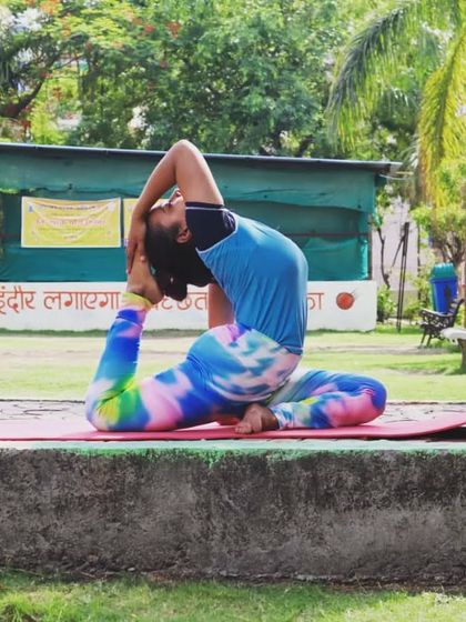 Eka Pada Rajakapotasana, or One-Legged King Pigeon Pose. This is a deep backbend and hip opener that requires significant flexibility in the spine and quadriceps.