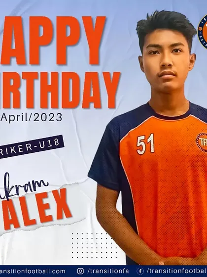 Wishing a happy birthday to my U-18 striker, Lukram Alex. I encourage him to chase his goals with the same dedication he shows on the field.