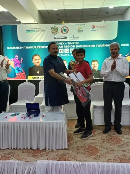 A young champion receives his trophy at the Yonex-Sunrise Ramsheth Thakur Trophy. We handle all aspects of the awards ceremony, ensuring winners are recognized for their hard work.