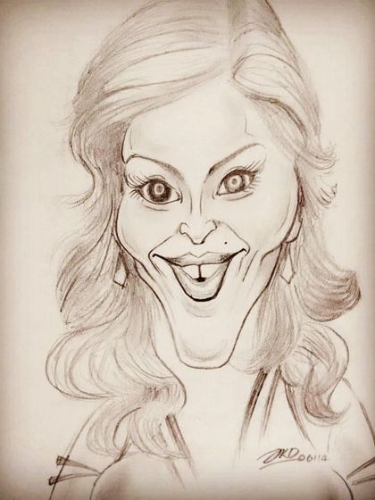 From my old collection, a caricature of Madonna, the "Queen of Pop". Drawing musical legends is one of my favorite things to do.