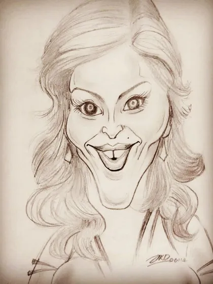 From my old collection, a caricature of Madonna, the "Queen of Pop". Drawing musical legends is one of my favorite things to do.