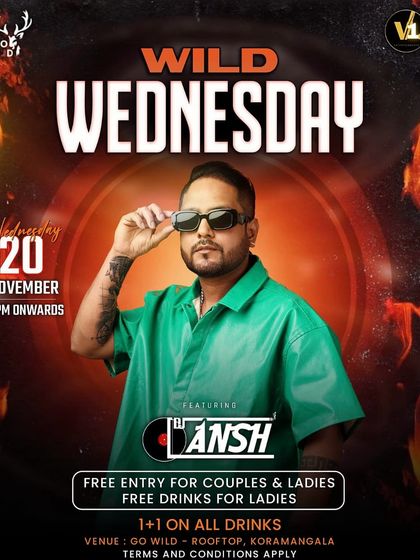 The flyer for a 'Wild Wednesday' Holly Bolly Night at GoWild Rooftop. These midweek parties are the perfect way to break up the week.