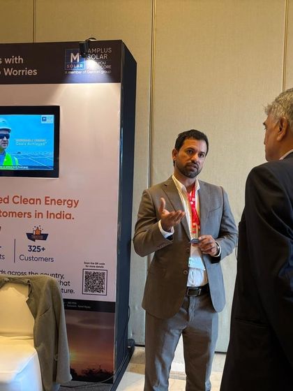 Our VP of Business Development, Mahesh Shetty, engages with an attendee at the Smart Factory Summit in Hyderabad. These interactions reaffirm the importance of collaboration in shaping a sustainable future.