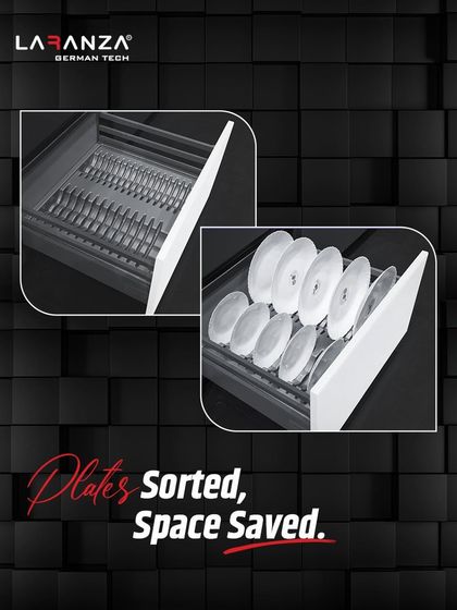 Plates sorted, space saved. My in-drawer plate holders keep your dishes securely stacked and easy to grab, preventing chipping and maximizing your storage space.