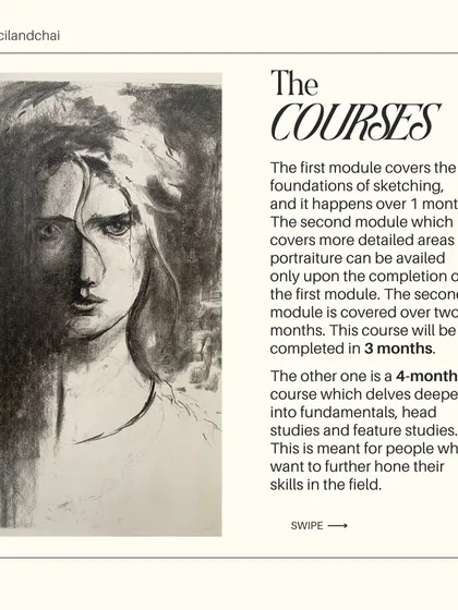 Our portrait courses are structured in modules, starting with foundations and moving to detailed studies of features and expression over several months.