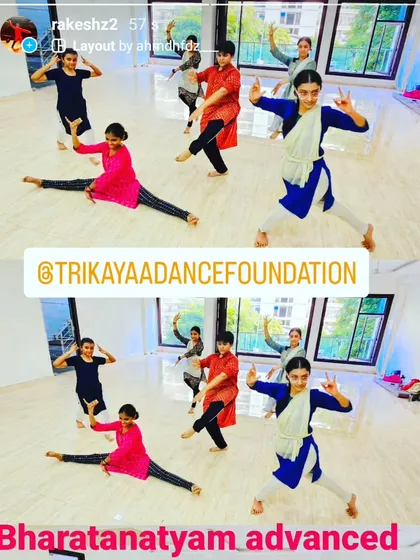 A snapshot of our advanced Bharatanatyam batch. These students are working on complex compositions and advanced techniques, pushing the boundaries of their skill and artistry.
