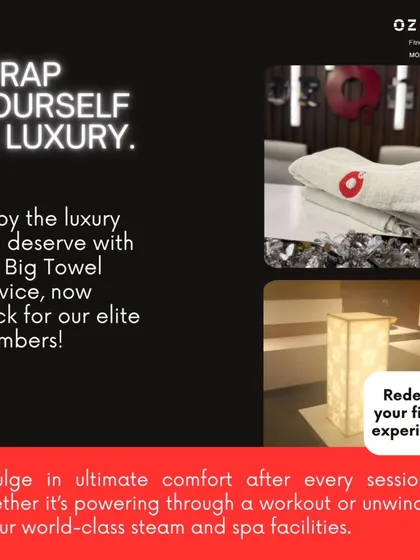 I believe luxury is in the details. That's why I offer a 'Big Towel Service' for all my members. This graphic highlights the plush, clean towels you can expect, whether you're hitting the gym floor or unwinding in the spa facilities.