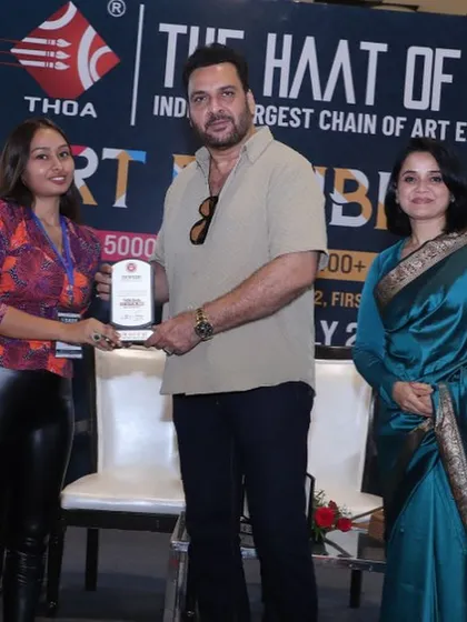 It's always an honor to be recognized for my work in the art community. This moment from 'The Haat of Art' exhibition was truly special and fills me with so much gratitude and motivation to keep creating and sharing.
