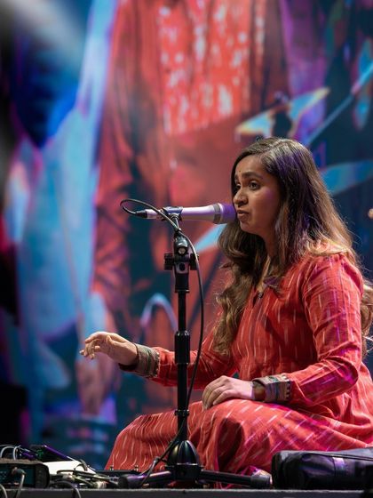 Another shot from the Mahindra Percussion festival, where I had the honor of performing with the Rhythms of India ensemble. The focus is always on the dynamic interplay of rhythm.