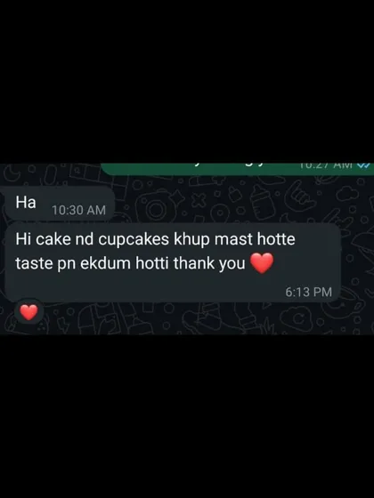 "Hi cake nd cupcakes khup mast hotte taste pn ekdum hotti thank you." We're so happy they enjoyed both the cake and cupcakes.