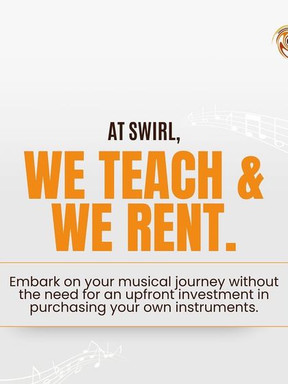 At Swirl, we teach and we rent. You can embark on your musical journey without the need for an upfront investment in purchasing your own instruments.